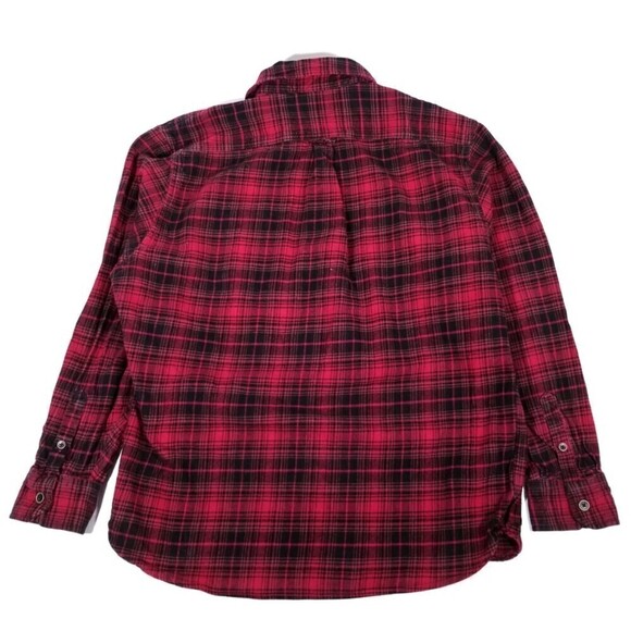 JACHS New York Brawny Lumberjack Cotton Flannel Shirt Mens XL Red Black Plaid - Picture 3 of 7